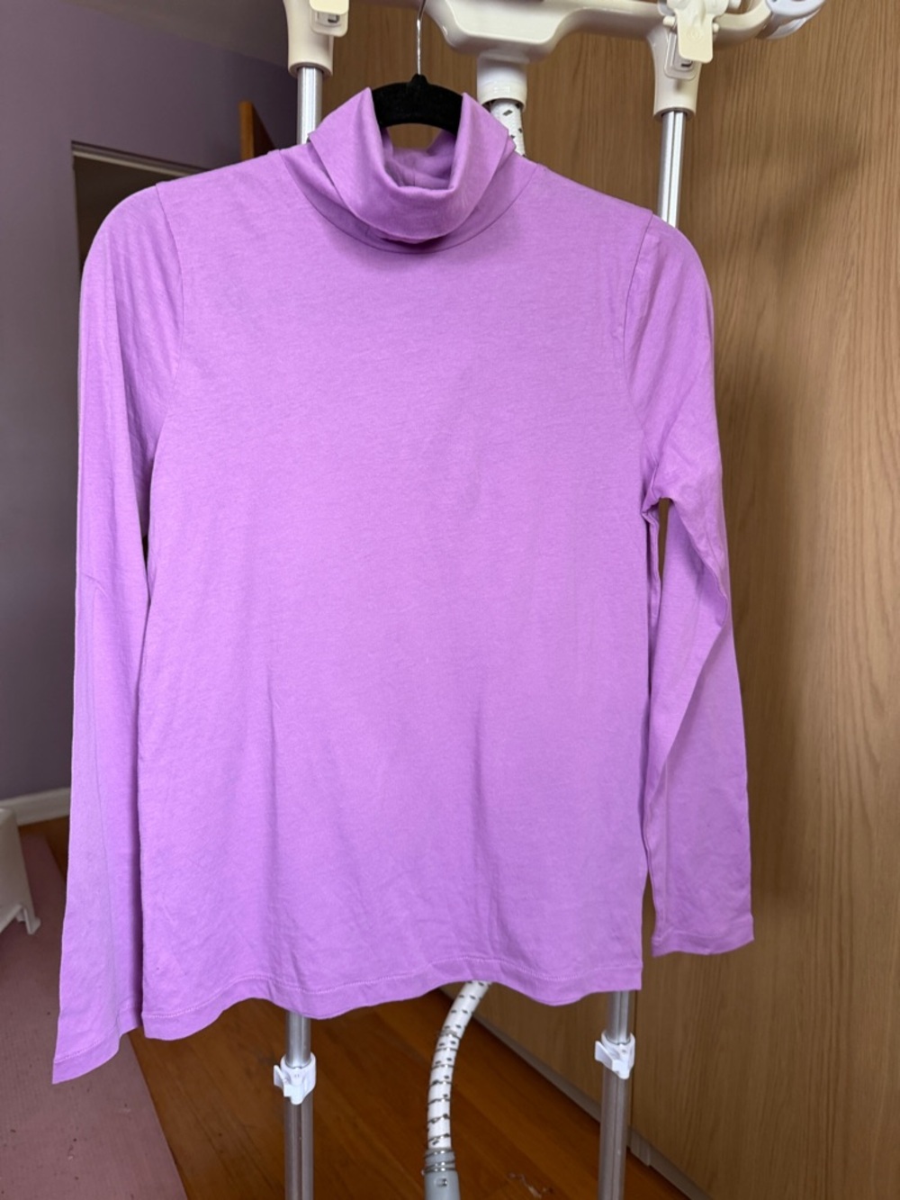 J. Crew 100% Cotton  Lavender/Purple Turtleneck Long Sleeve Top